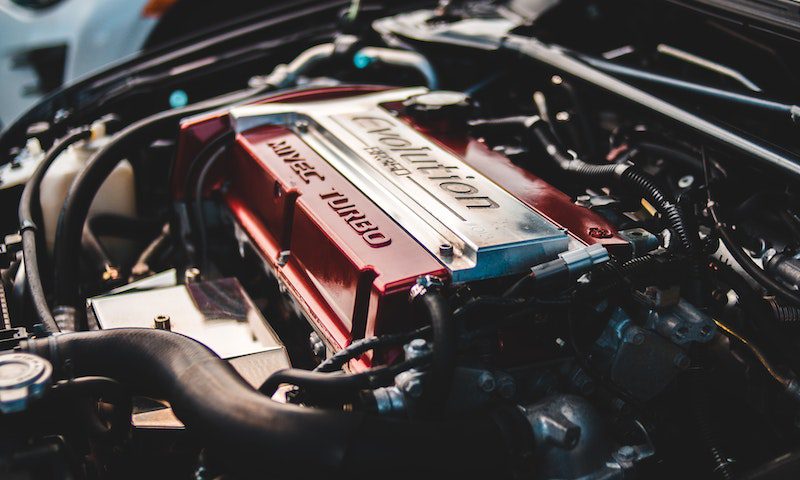 Battery and oil filter of modern car